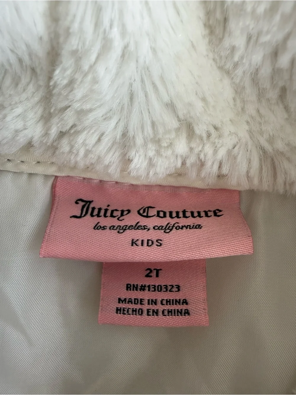 Juicy Couture Girls' Cream Faux-Fur Pea Coat